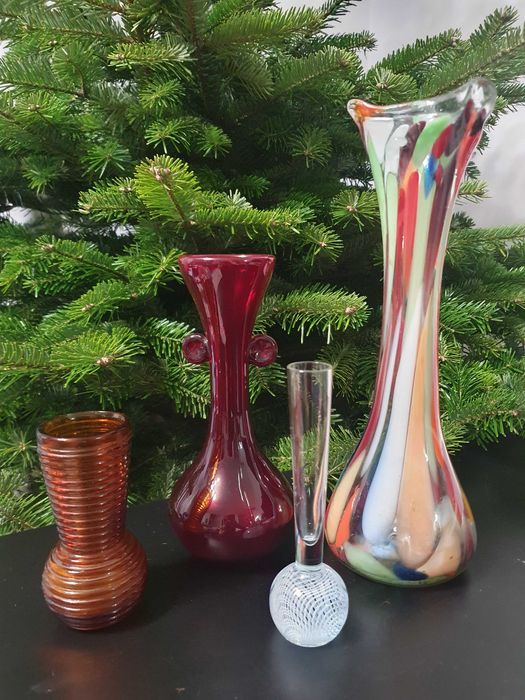 wazon wazony PRL szkło kolorowe razem lub pojedynczo