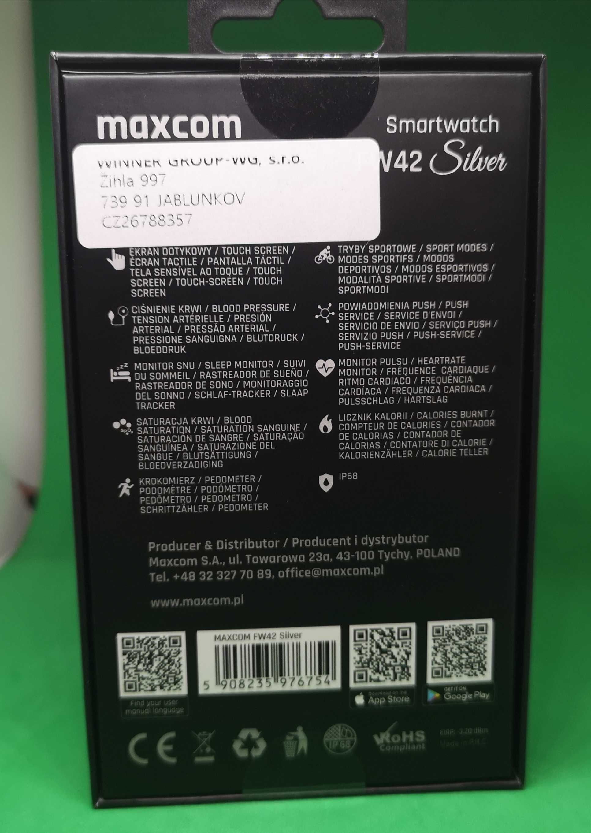 Smartwatch MAXCOM FW42 Srebrny NOWY