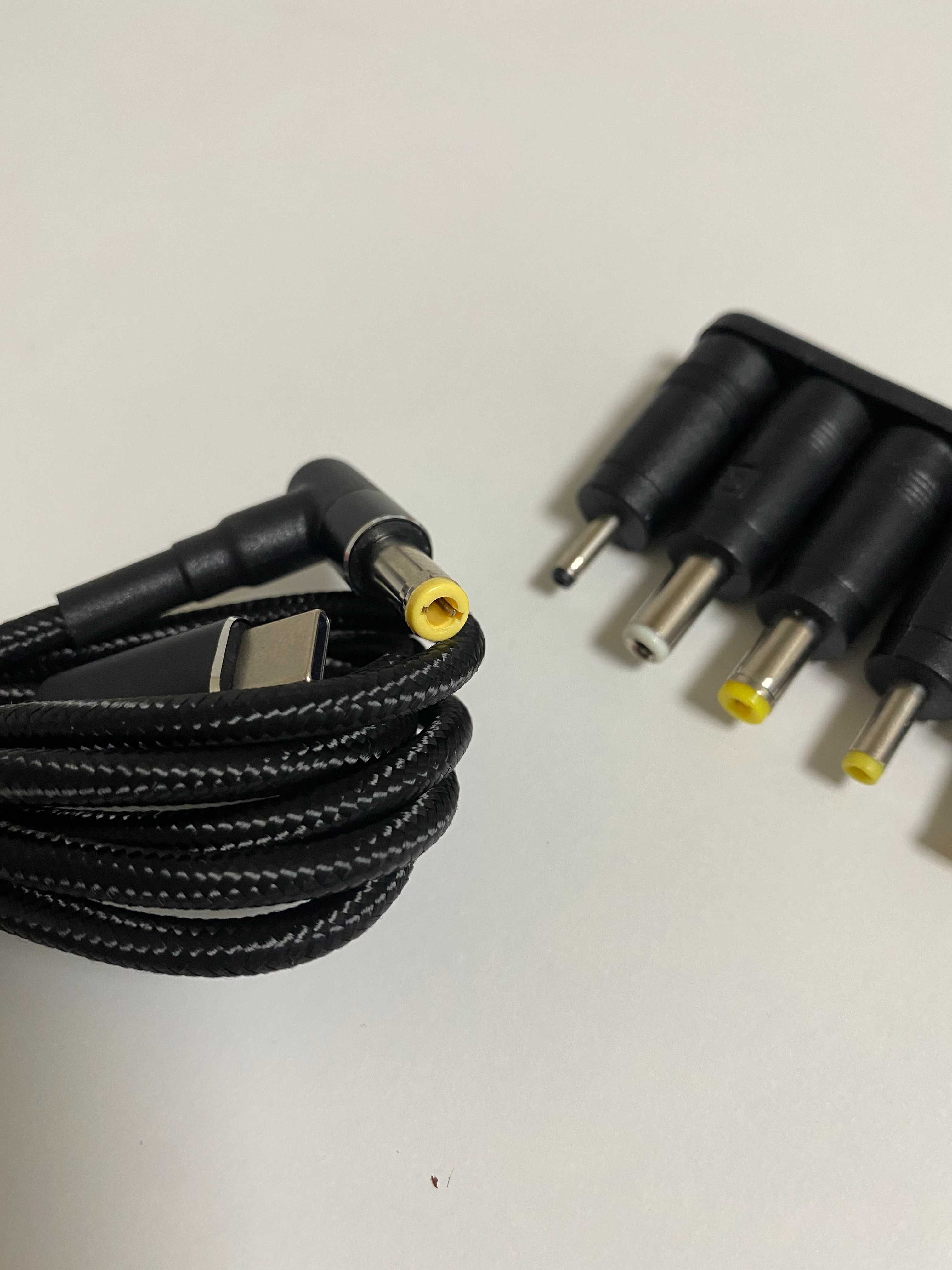 Кабель живлення для техніки 100W Type-C to DC 5.5х2.5 з перехідниками