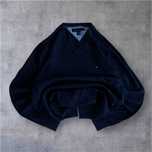 Tommy Hilfiger V-neck sweter navy  old money | preppy | unisex