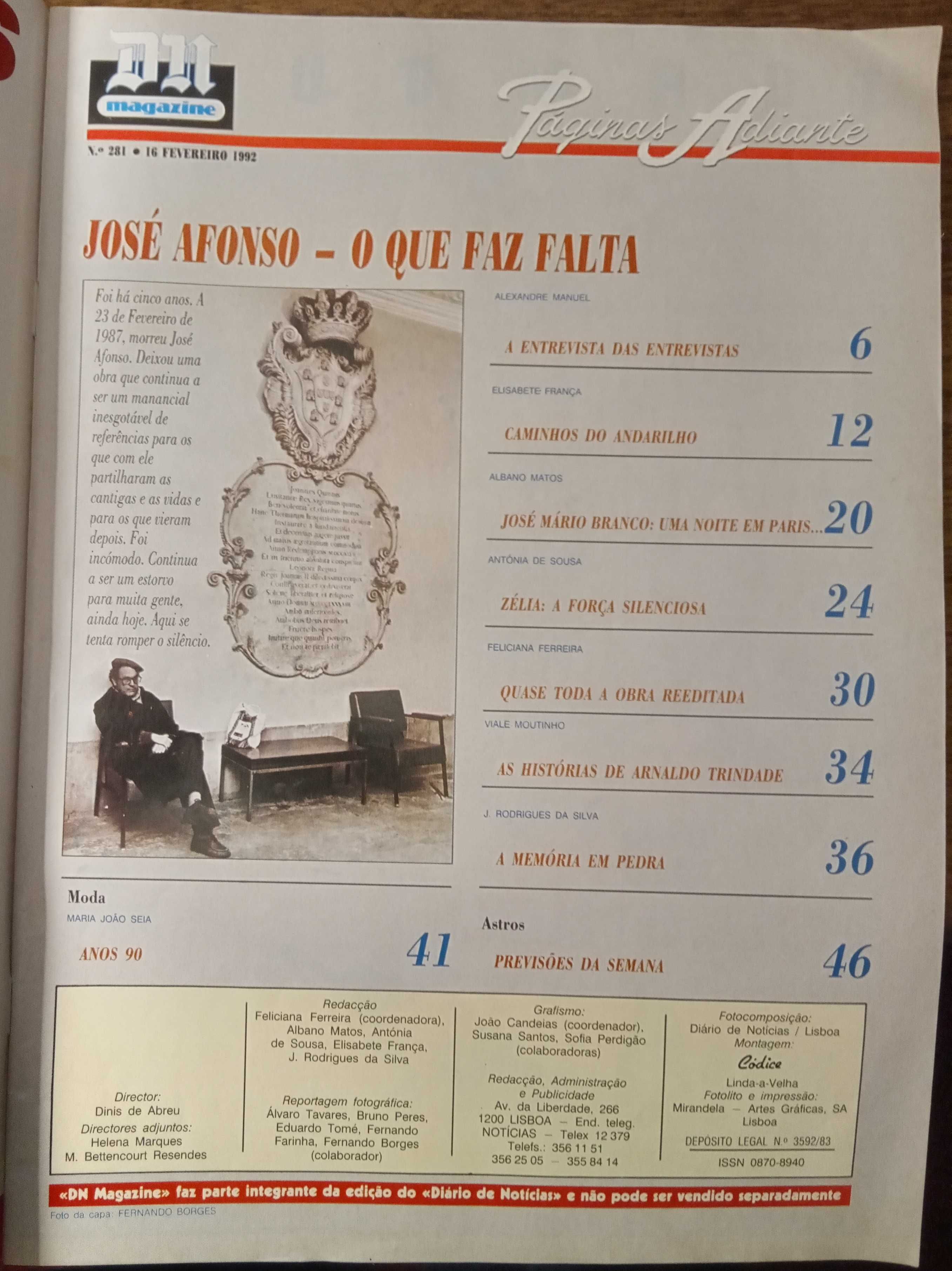 José Afonso	- - -		DN Magazine	- - - - -	Revista