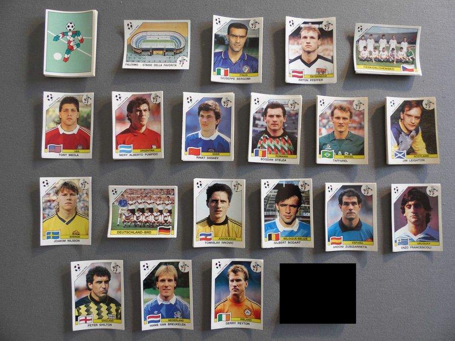 Cromos Panini Euro 88 e 96, Mundial Mexico 86, Italia 90 e USA 94