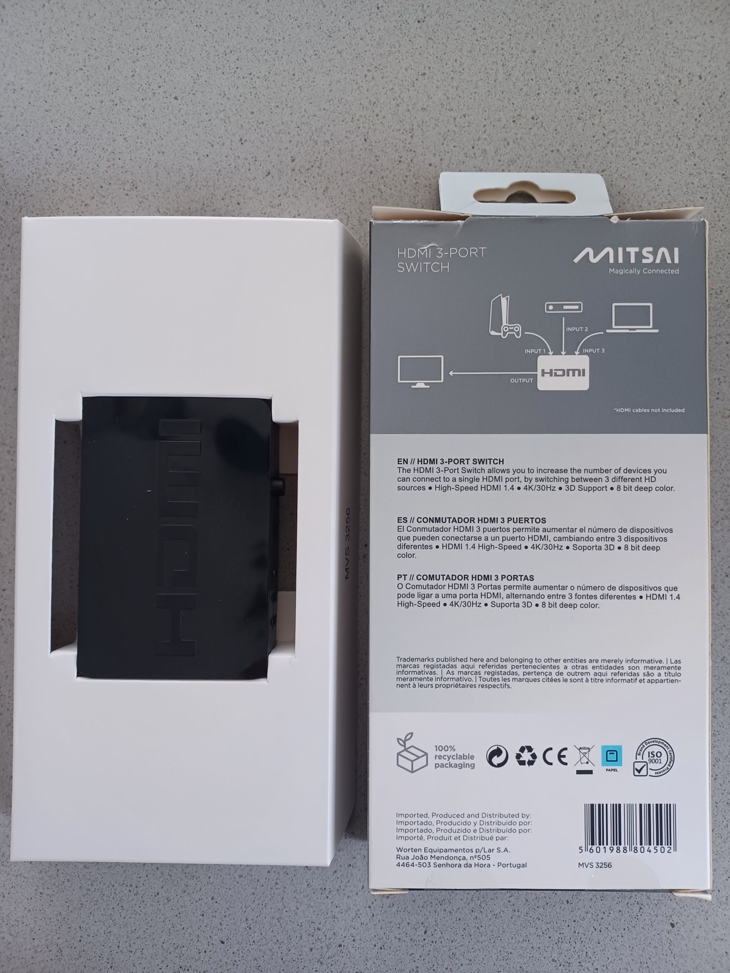 Comutador HDMI 3 portas