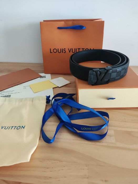 Louis Vuitton damski męski pasek firmowy, skóra, Francja 06-4