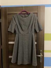 Sukienka rozkloszowana kolor szary  kratka Orsay rozmiar.  38 M