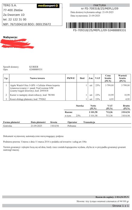 Apple Watch Ultra 3 Paragon MediaExpert