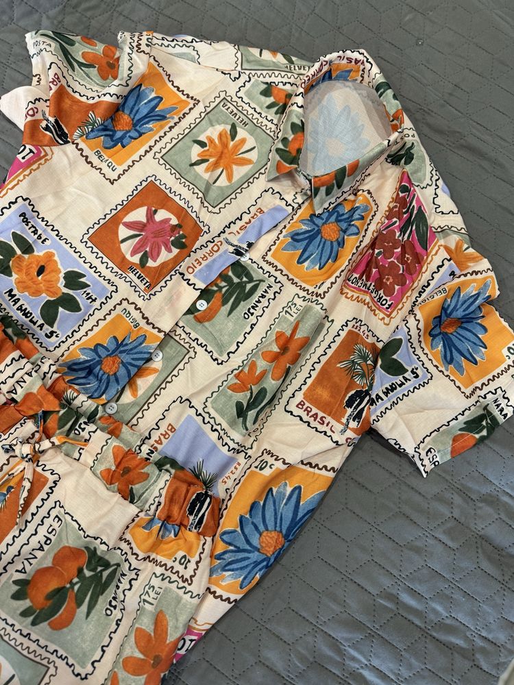 Костюм М легкий тонкий літній схожий на zimmerman zara шорти рубашка
