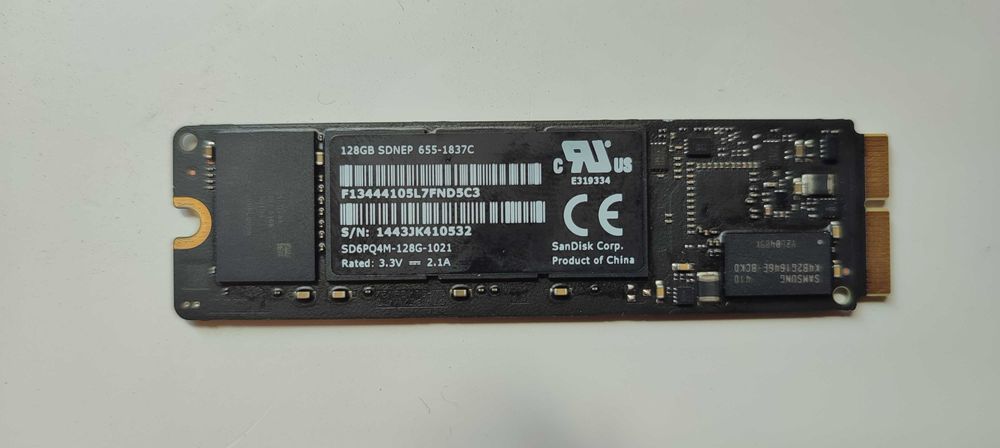 SSD Apple A1465 A1466 12+16 pin 128Gb MacBook Air,PRO (2013-2017)