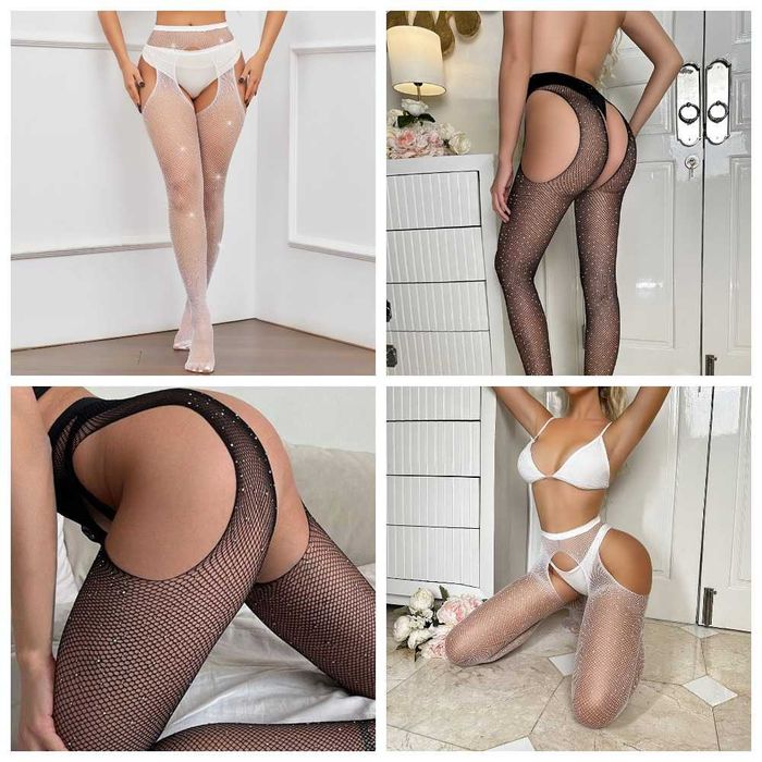 Чулки колготки стразы, сексуальное, эротическое белье, колготы білизна