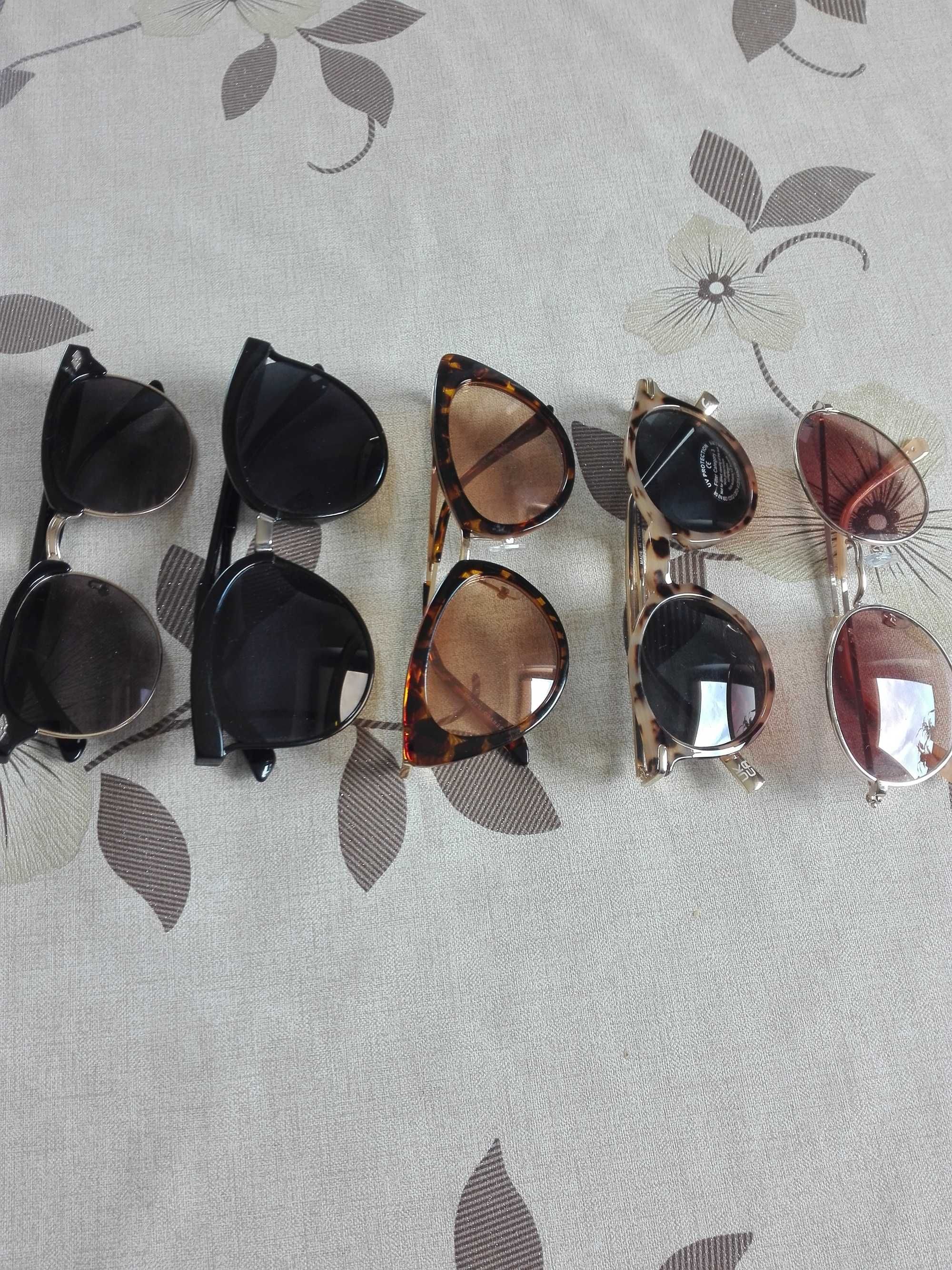 Cztery pary okularów przeciw słonecznych damskch