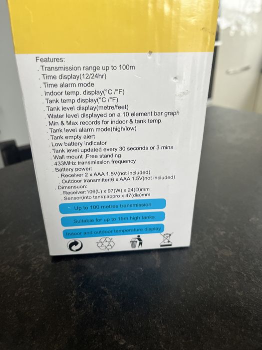 Ultradźwiękowy czujnik poziomu wody TS-FT002