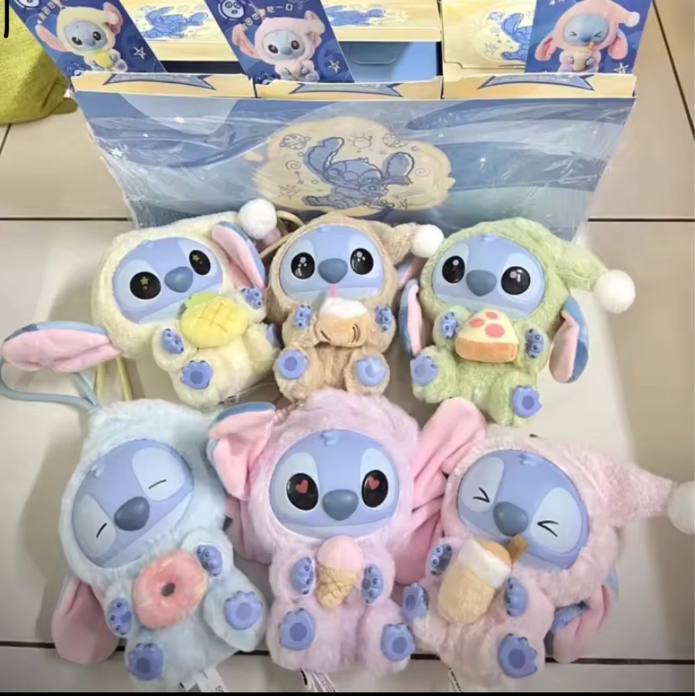 Стіч  Stich сюрприз, мʼяка іграшка брелок Стіч Лабубу Labubu, Miniso