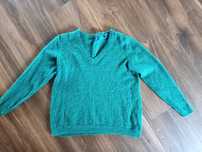 Zielony sweter Gant sweterek alpaka w serek M