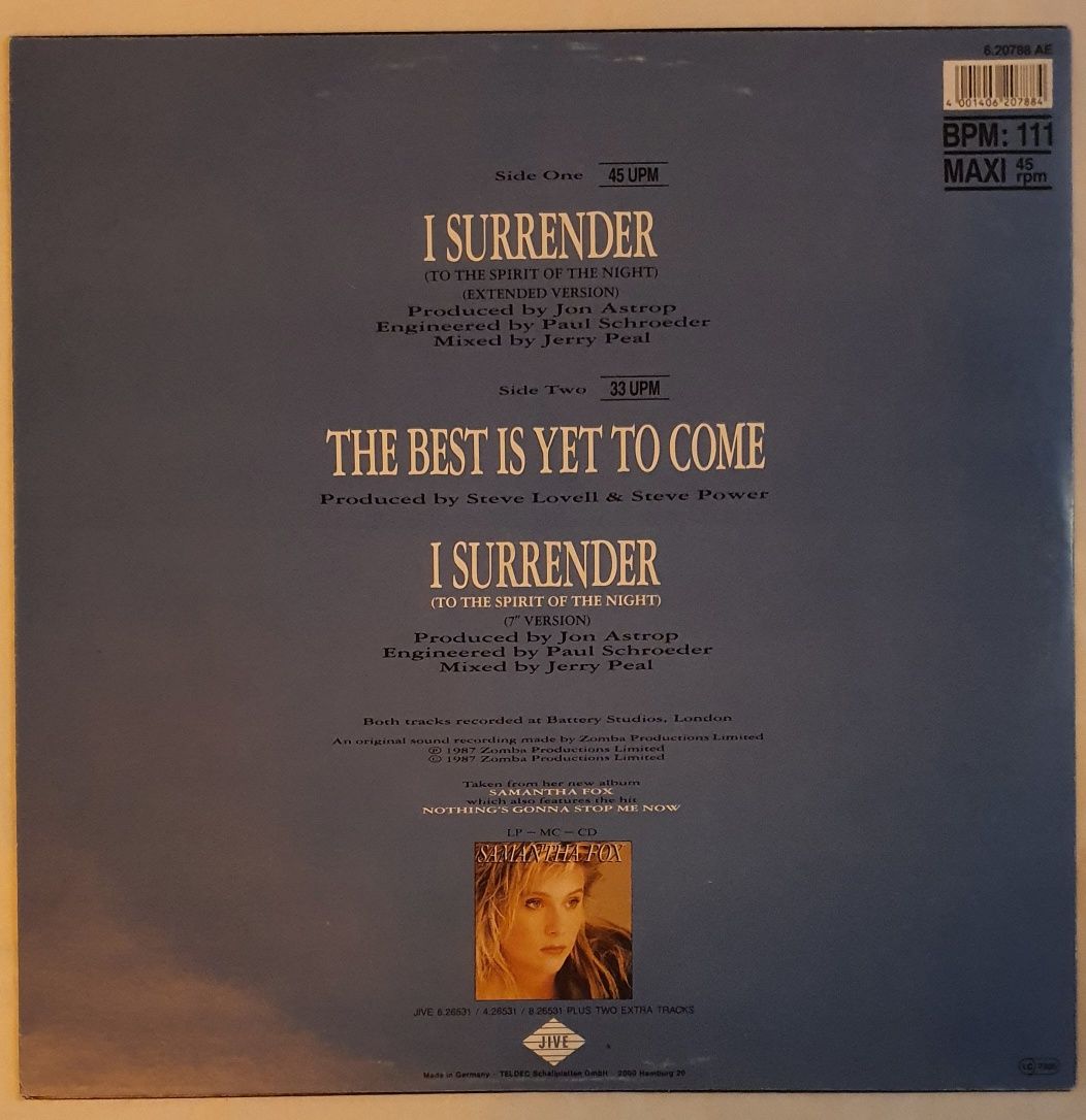 Samantha Fox "I Surrender"