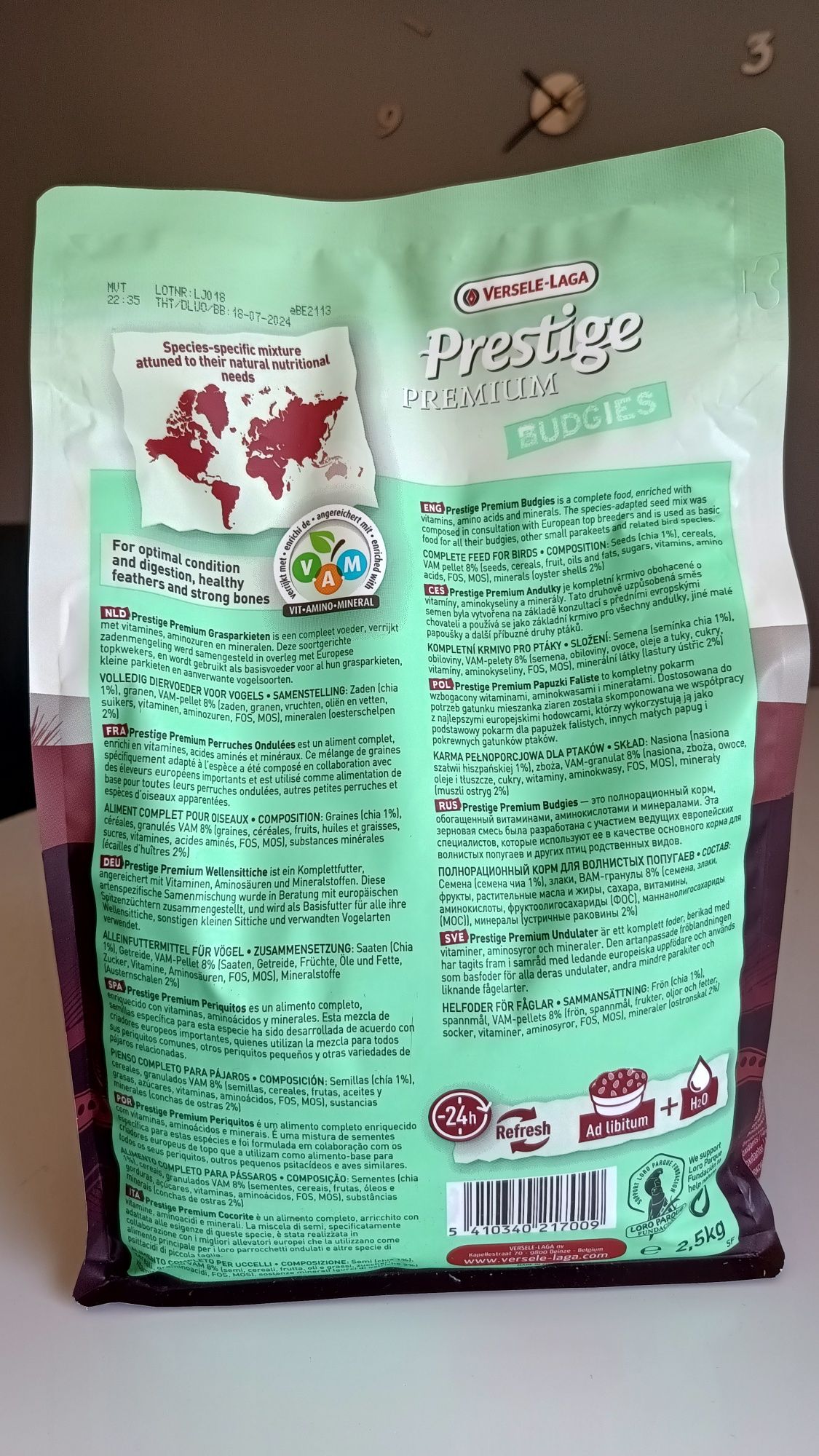 VERSELE-LAGA Karma Prestige Premium dla papug falistych 2,5kg