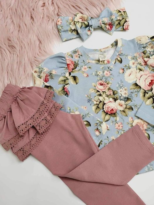 Wyprzedaż Haydi! Niebieska bluzka w kwiaty 110 cm