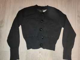 Sweterek rozpinany sweter czarny 110-116