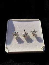 Kolczyki srebrne gwiazdki kryształki diamenciki srebro proba 925