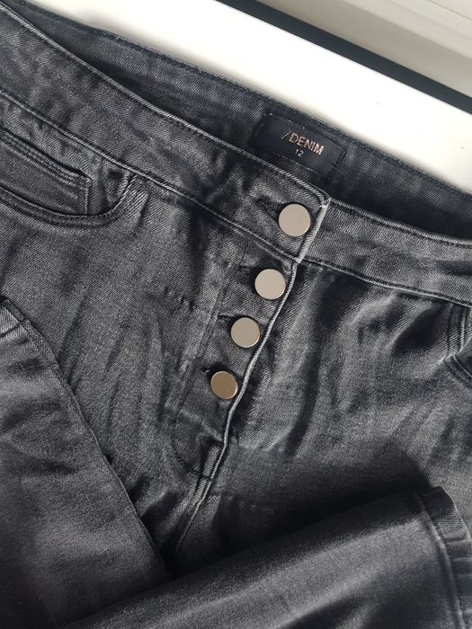 Spodnie jeansowe dzinsowe denim guziki