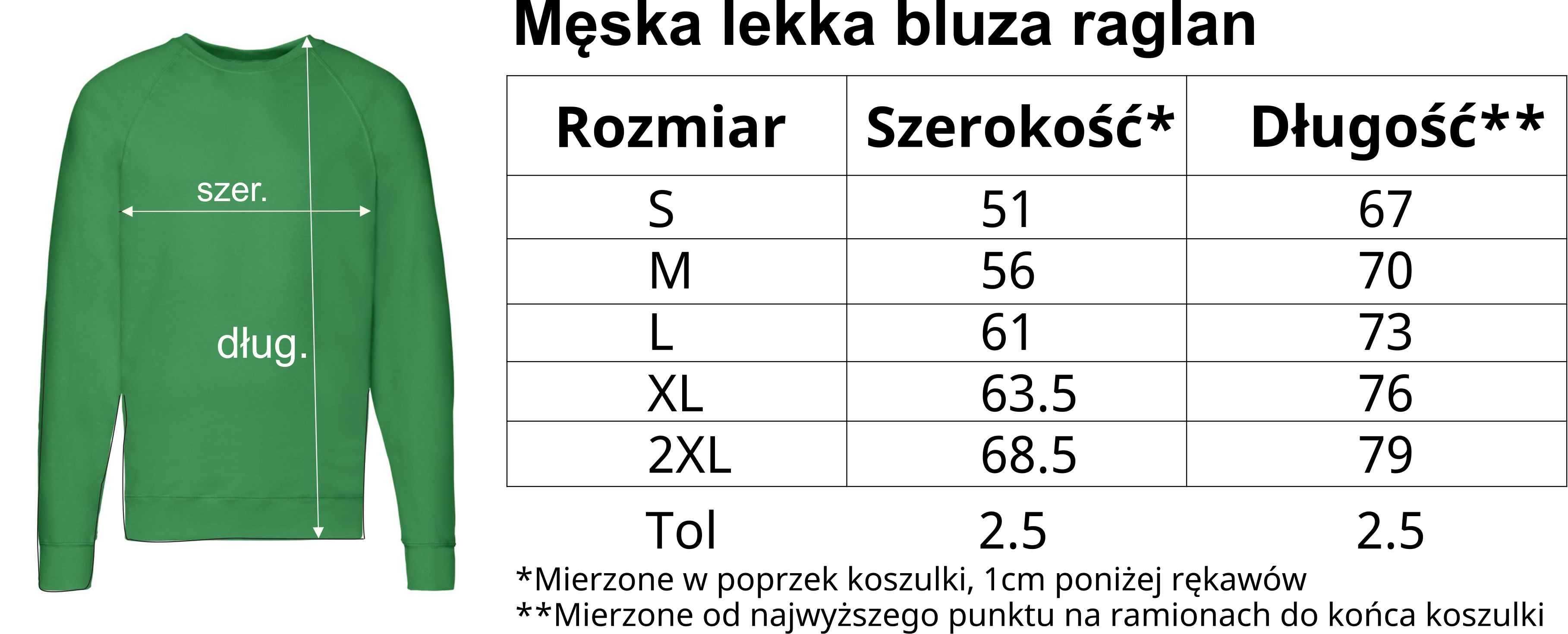 Bluza męska lekka raglanowa Fruit of the Loom czarna L