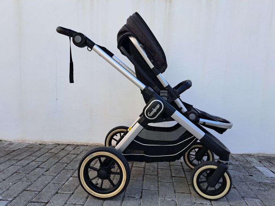Carrinho de bebé Emmaljunga NXT90 Lounge Black  com alcofa, cadeira e
