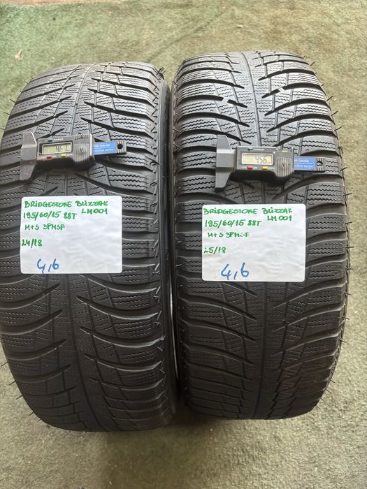 2x 195/60R15 88T BRIDGESTONE BLIZZAK LM001 opona zimowa M+S 3PMSF