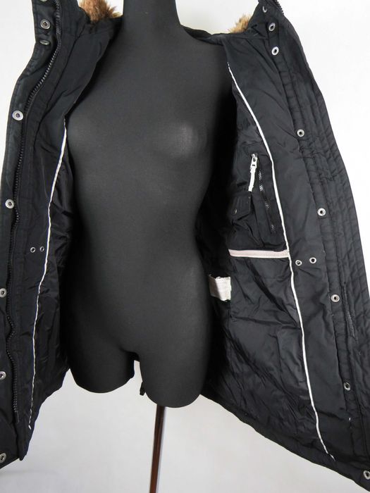 Czarna kurtka puchowa ESPRIT 36/S płaszczyk z pierzem Ciepła kurtka