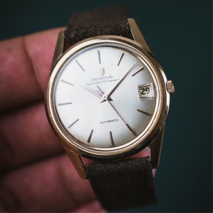 Relogio Universal Geneve Polerouter em Ouro Rosa 18k - Circa 1960