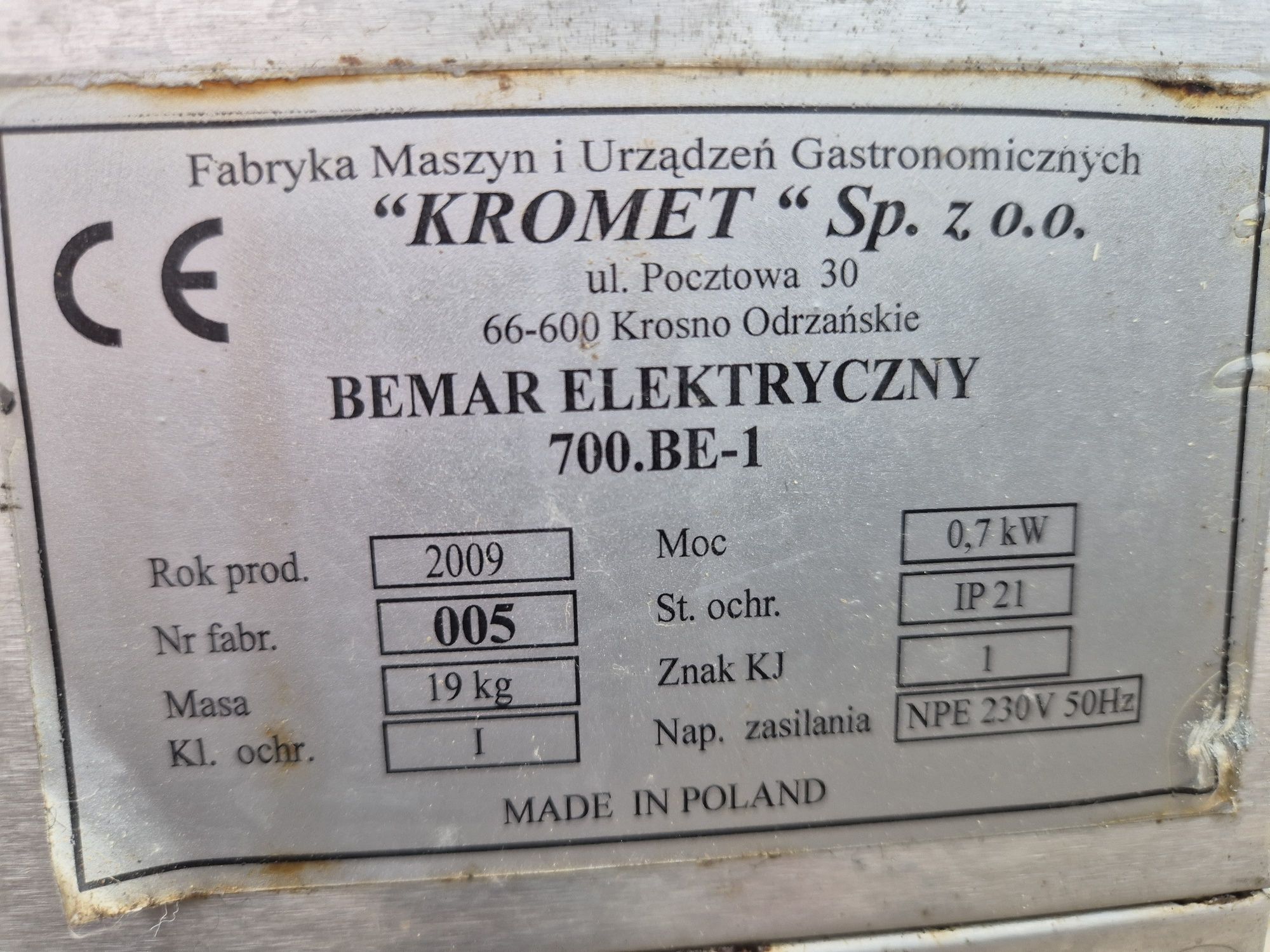 Warnik Bemar makaroniarka makaron pierogi KROMET 700.BE-1