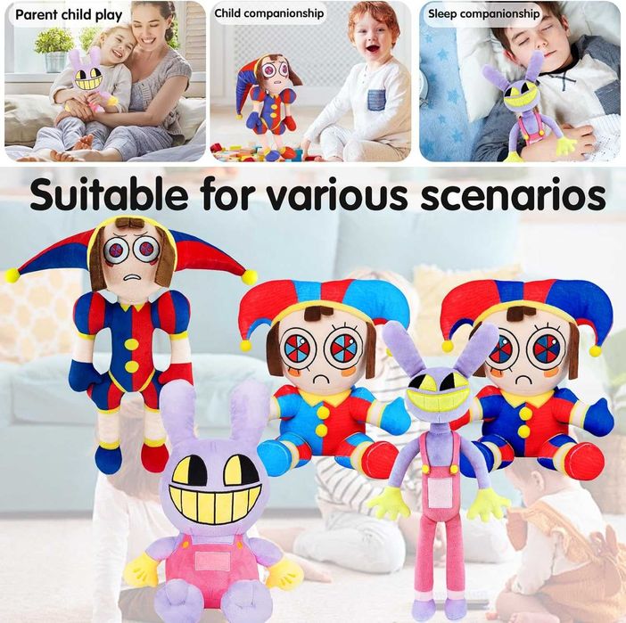 Pluszowa zabawka Pomni i Jax Niesamowity pluszowy cyfrowy cyrk 2 SZT