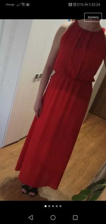Długa czerwona sukienka rozmiar S i M