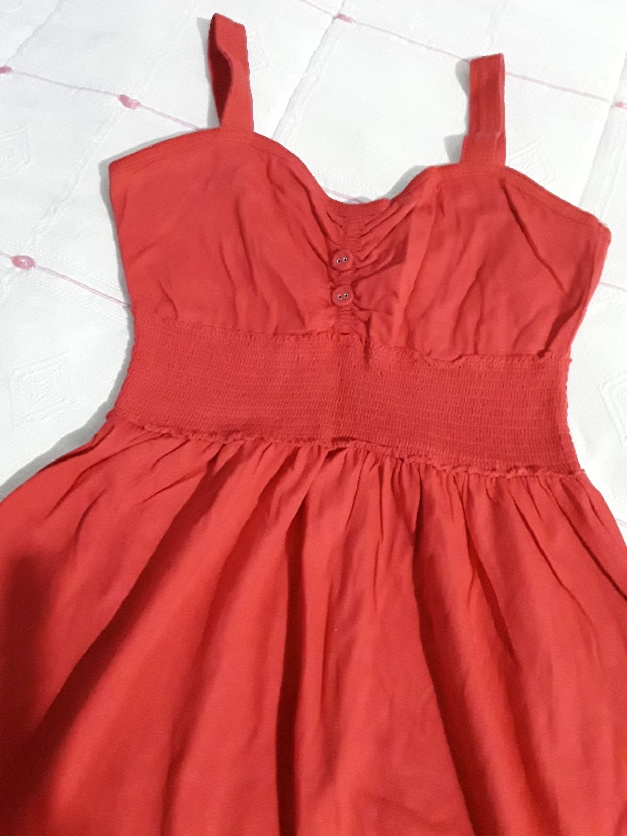 Vestido vermelho de algodão