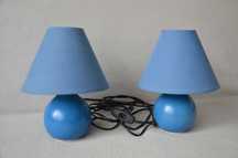 Niemieckie lampki nocne lampy nabiórkowe niebieskie ceramiczne j. nowe