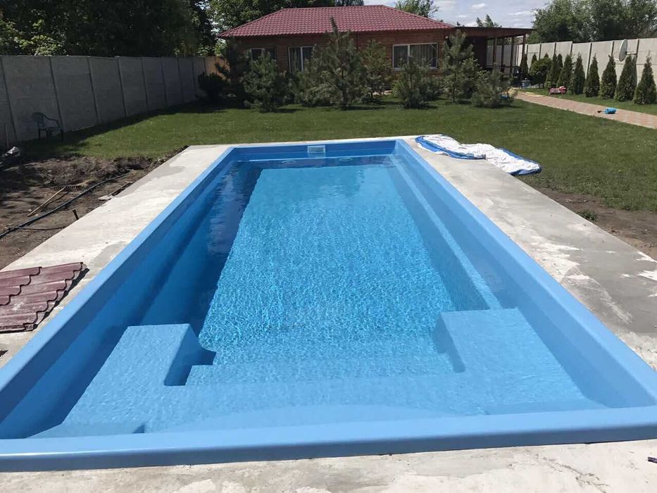 Комфортний басейн “Пляж” — 7,6 x 3,6 x 1,5 м | Монтаж під ключ Якісний
