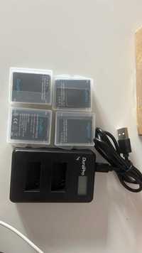 DuraPro 4 x baterie + LCD Dual USB Charger do Gopro