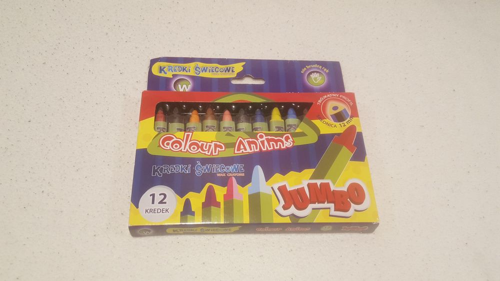 Kredki świecowe trójkątne 12mm 12 szt.