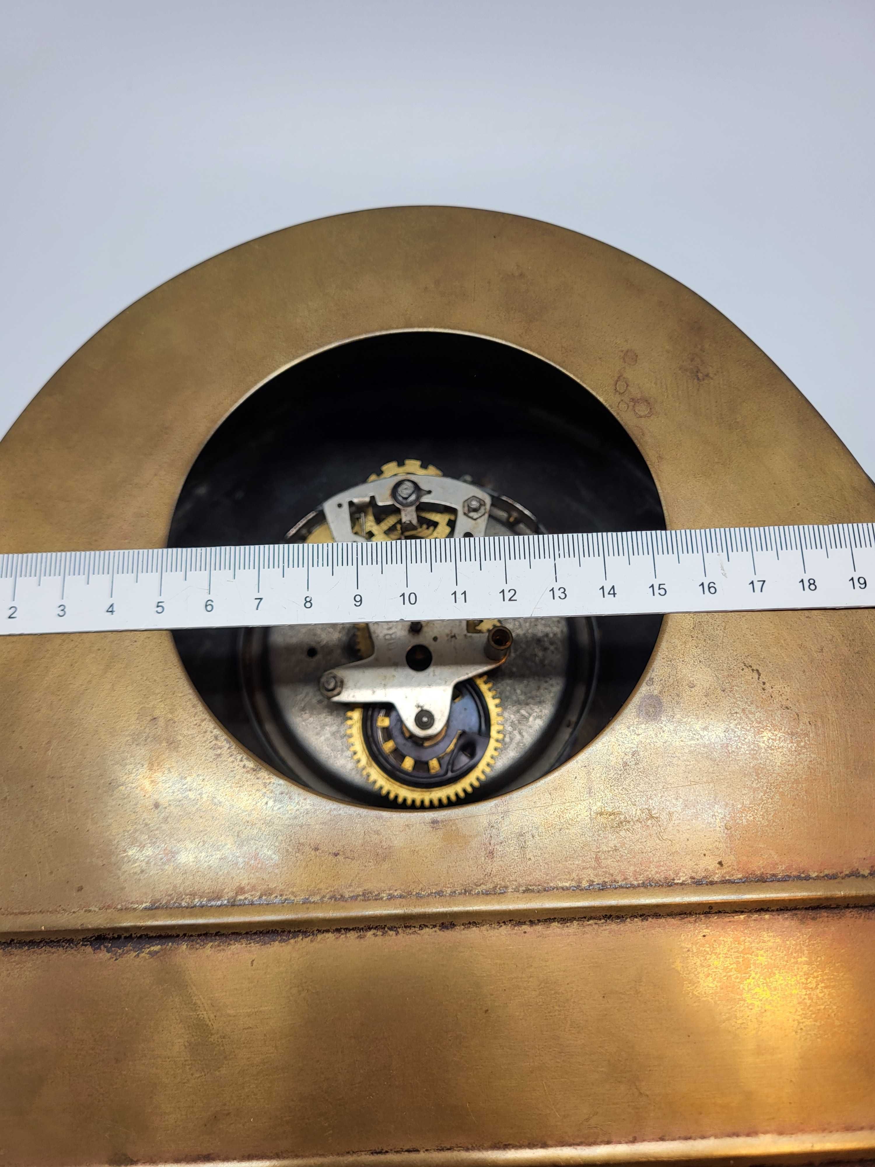 Stary Przedwojenny Zegar Kominkowy Napoleon DRGM Metalowa Obudowa