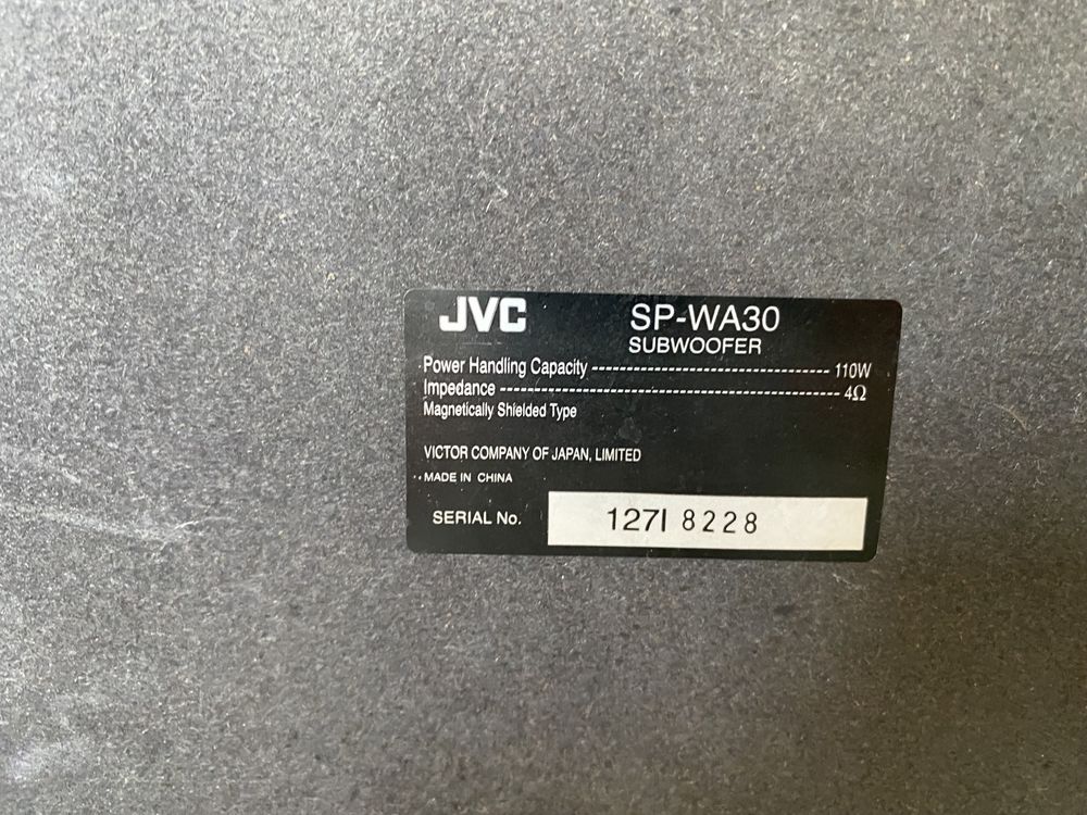 Kino domowe JVC dvd, subwoofer + glośniki 5szt