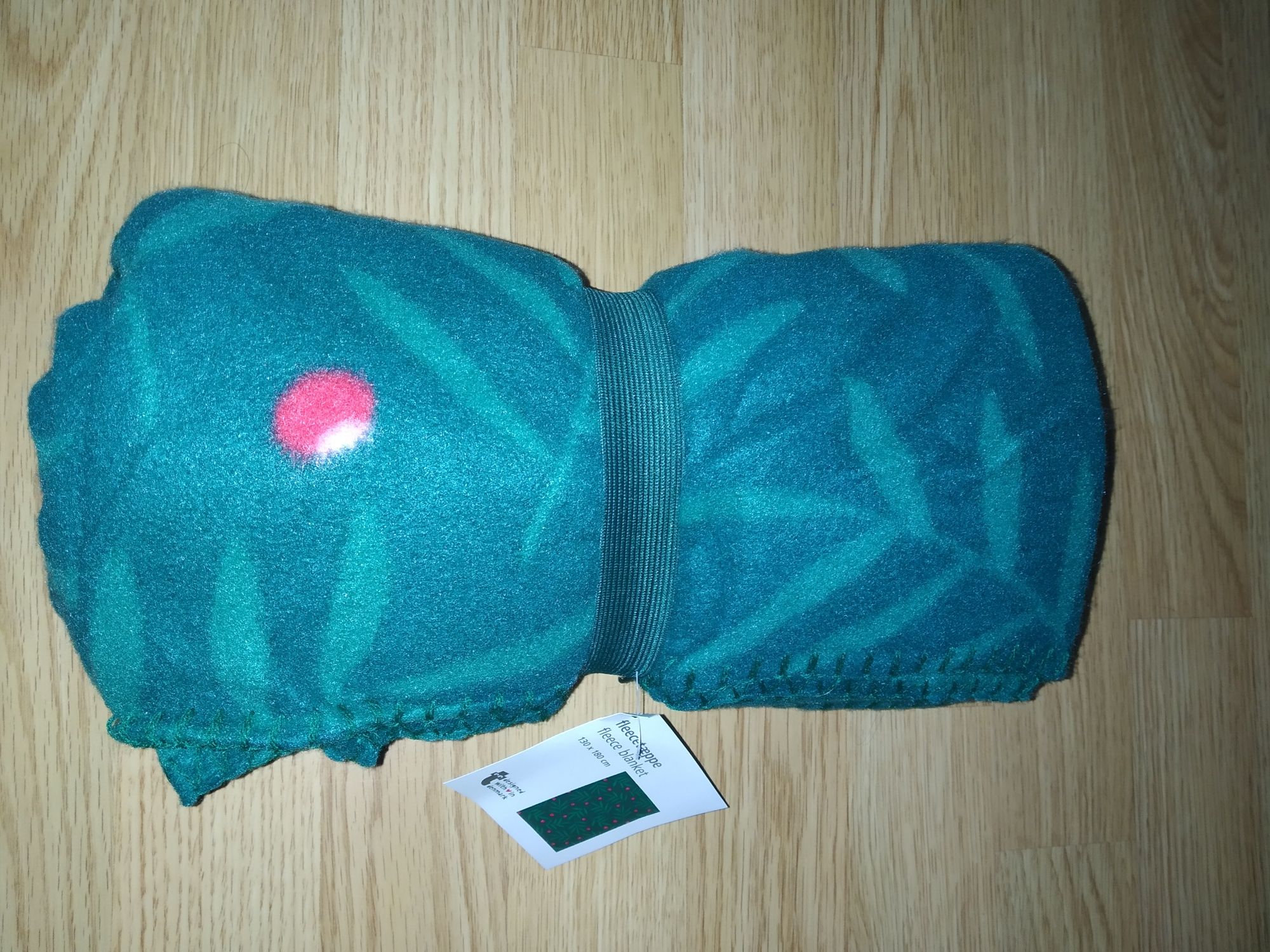 Nowy, zielony koc polarowy