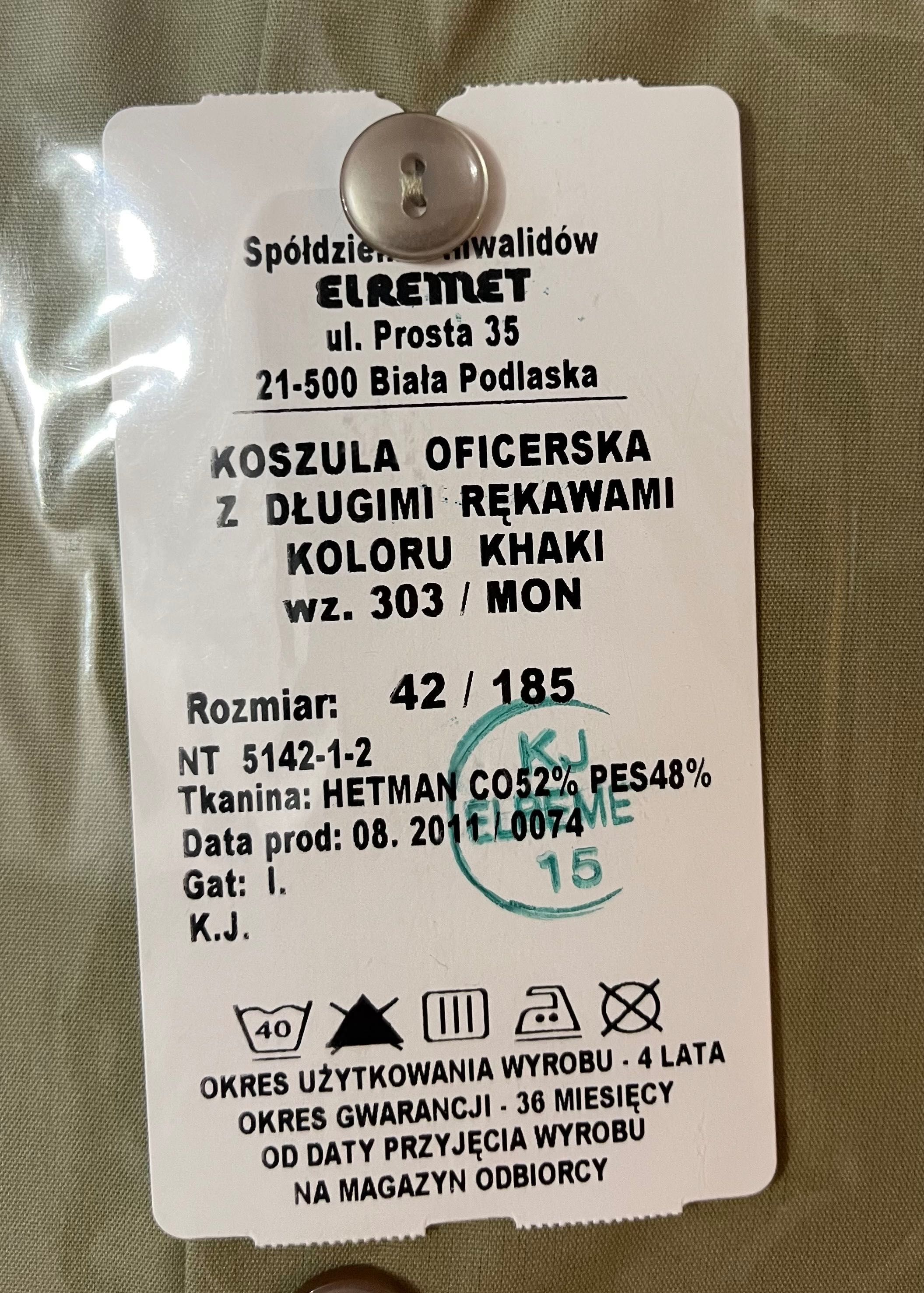 Koszula wojskowa Khaki 185/42
