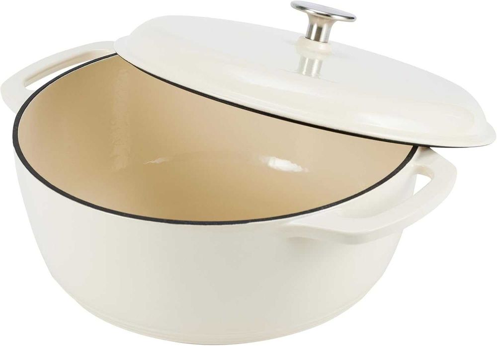 Amazon Basics Emaliowany żeliwny kociołek myśliwski, 7 l