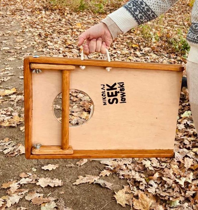 Gra Cornhole – drewniana, ręcznie robiona, własne logo + 8 woreczków