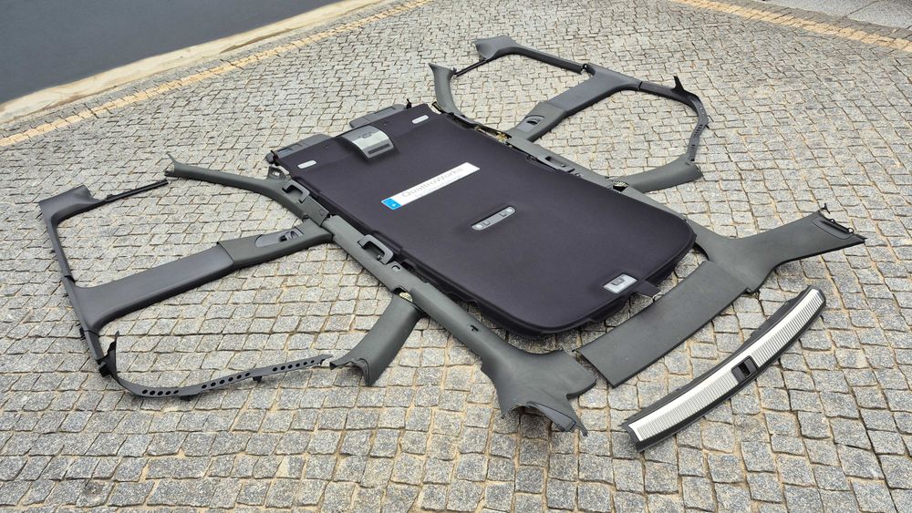 AUDI A4 B6/B7 AVANT-Teto Completo C/TODOS ACESSÓRIOS E PILARES PRETOS