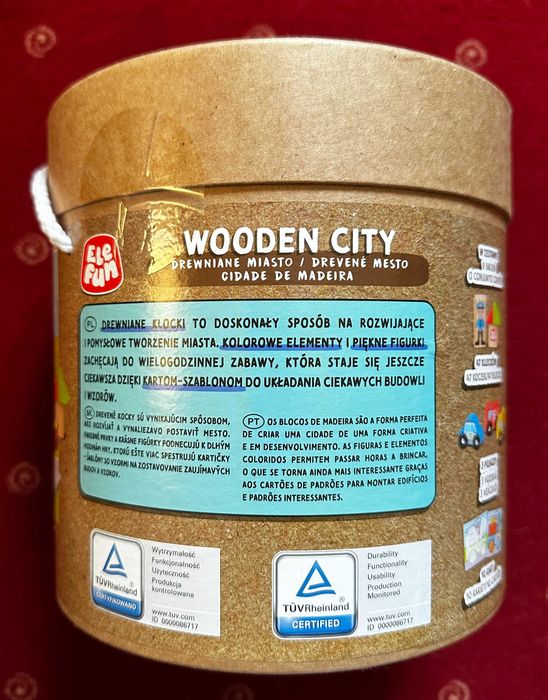 Klocki drerwniane Elefun Wooden City Drewniane Miasto 60 el.