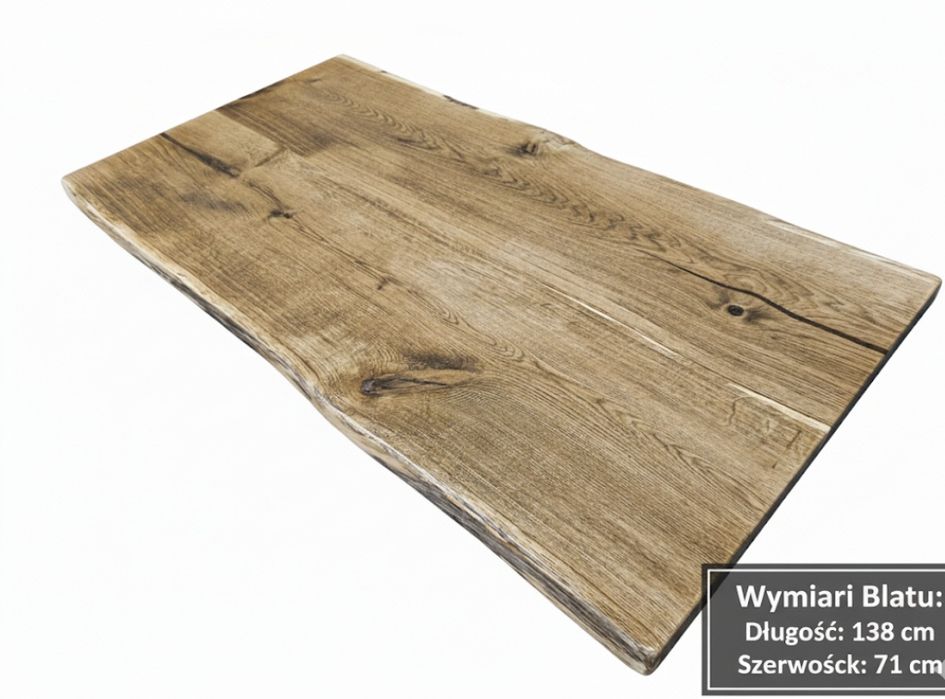 Blat dębowy Rustykalny 138x70 na stół biurko ławę