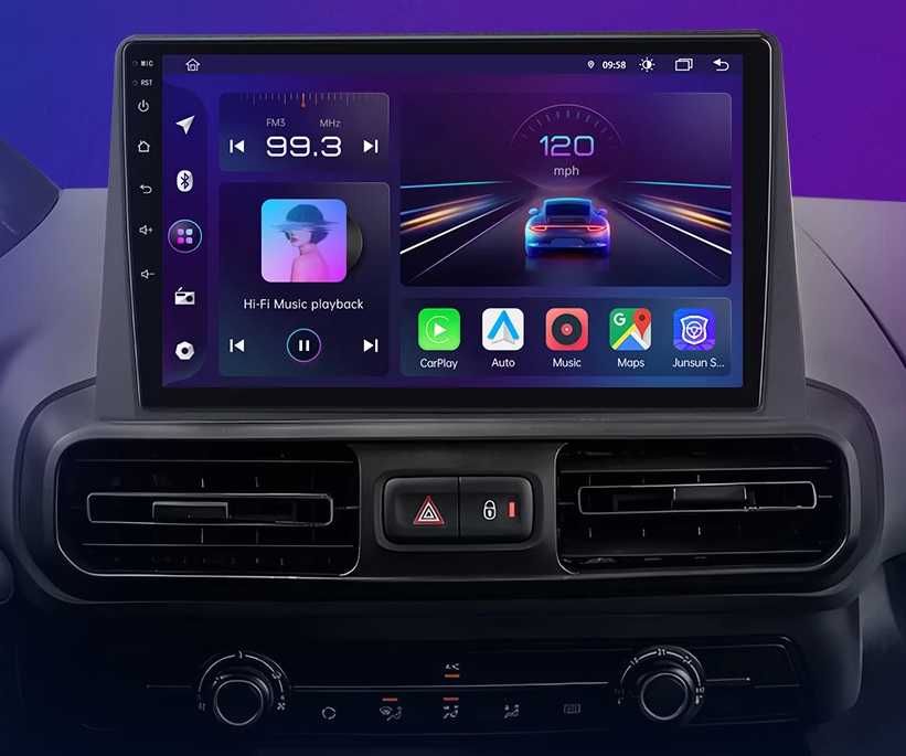 Rádio android Citroen Berlingo Peugeot Partner Opel Combo 2019-25 NOVO