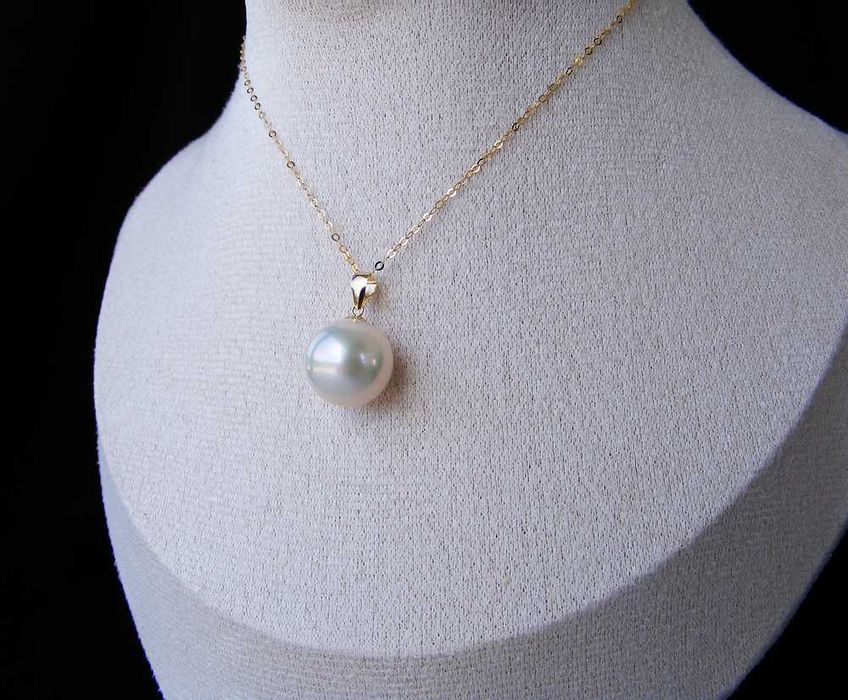 Perła South Sea 11mm morska 18karatowe złoto naszyjnik prezent Święta