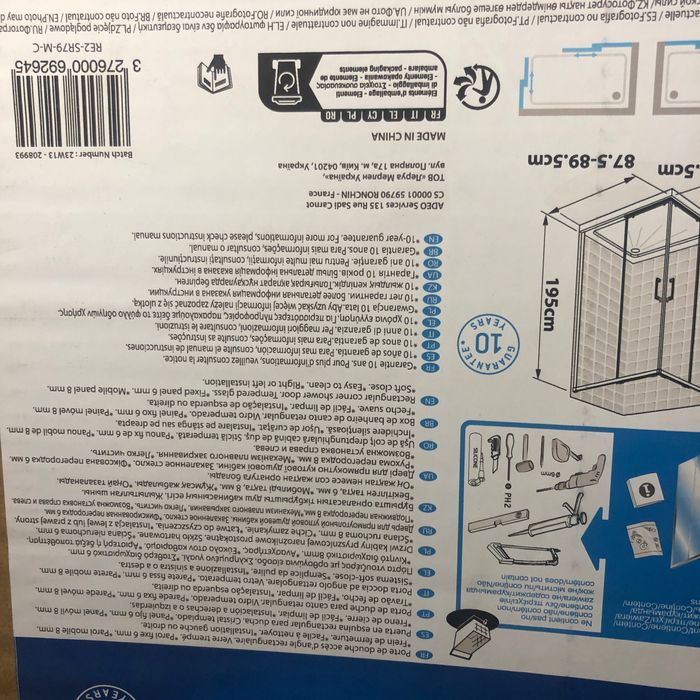 Kabina prysznicowa Remix marki Sensea kolor czarny, nowa