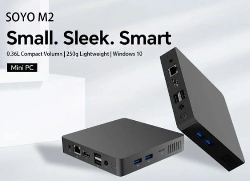 SOYO M2 Mini PC: Powerful 6GB RAM, 64GB EMMC, Intel N3350, Windows 10