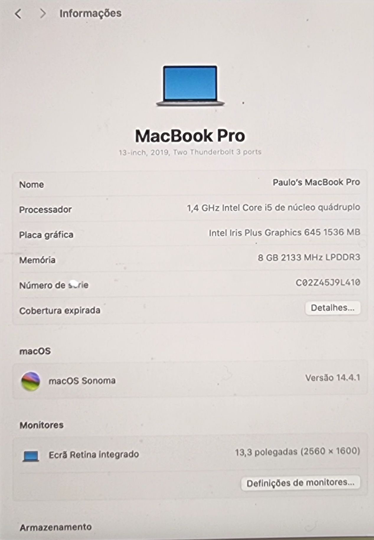 MACBOOK PRO 2019 Como Novo